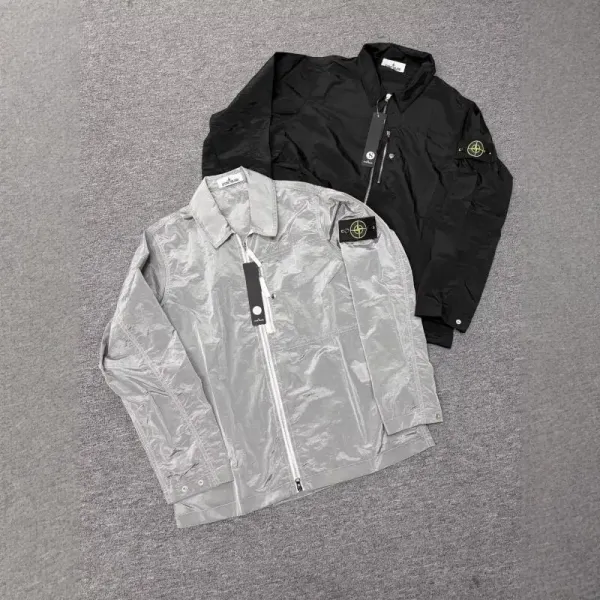 Stone Island Shadow Project Reflective Jacket Black and Silver Outerwear - 1
