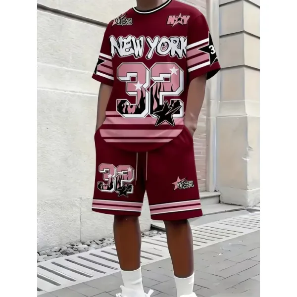 MMY New York 32 Graphic Jersey Set Purple - 5