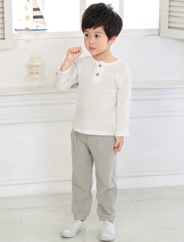 Design Ribbed Cotton Set Gray Kids Casual Set - 8