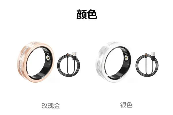 Design Smart Ring with Crystal Accents Rose Gold Smart Ring Jewelry - 2