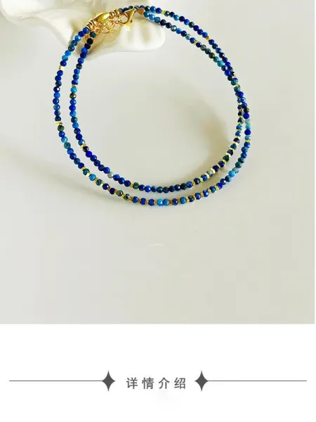 Design Lapis Lazuli Teardrop Pendant Necklace Gold Jewelry - 5