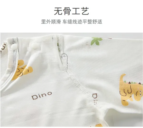 Design Baby Cartoon Print Short Sleeve T-Shirt and Shorts Set White Multicolor - 6
