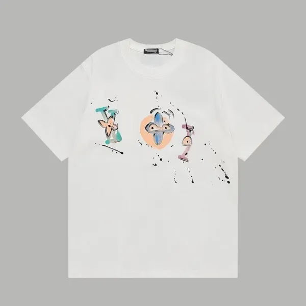Design Abstract Graphic Print White T-Shirt - 1
