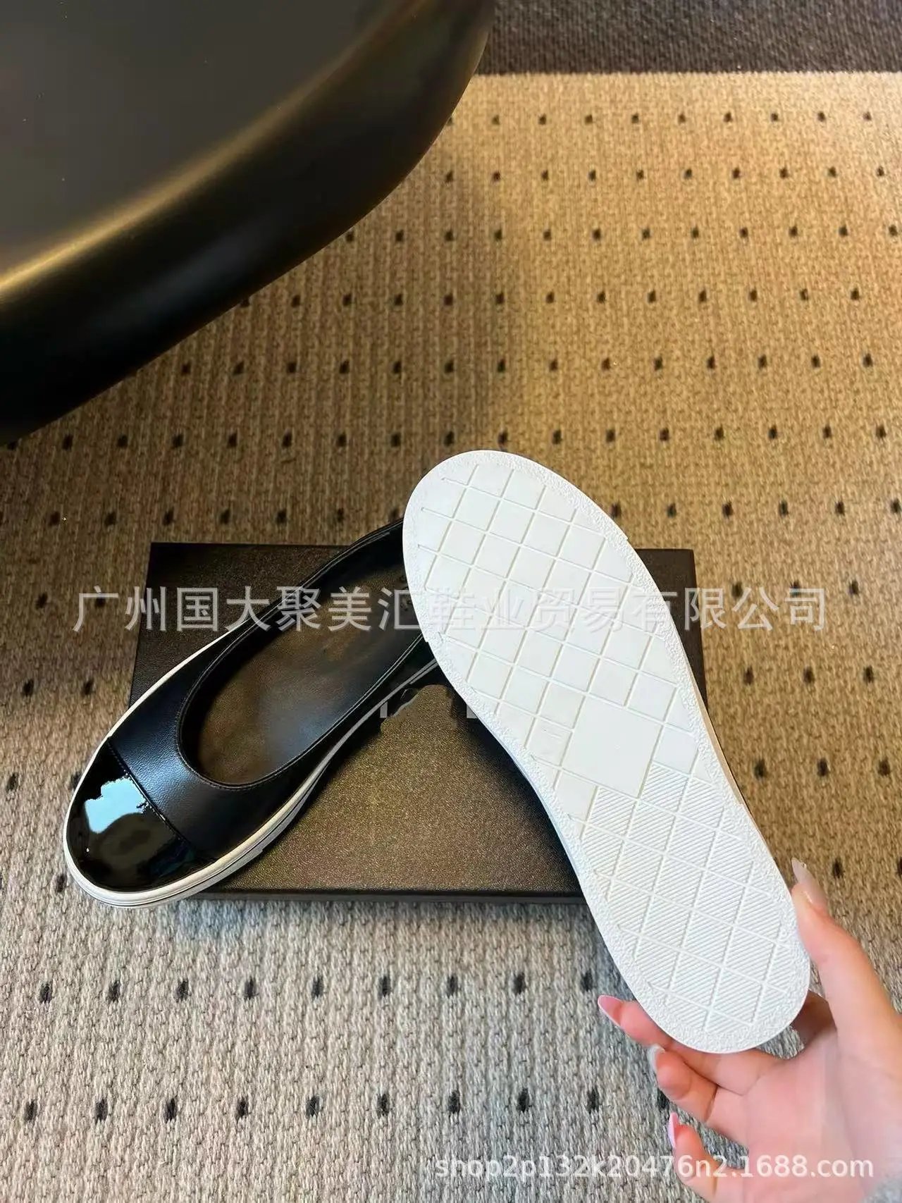 Chanel Two-Tone Cap-Toe Ballet Flats White and Black Casual Shoes - 17