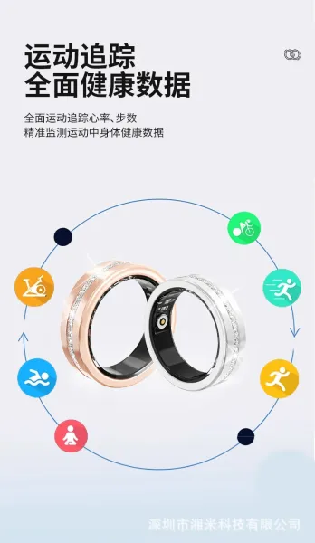 Design Smart Ring with Crystal Accents Rose Gold Smart Ring Jewelry - 10