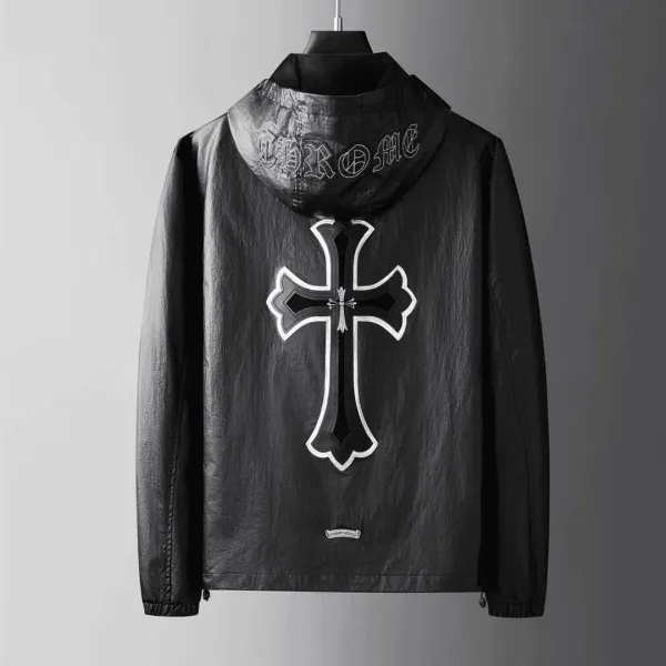 Chrome Hearts Cross Embroidered Hooded Windbreaker Black Outerwear - 5