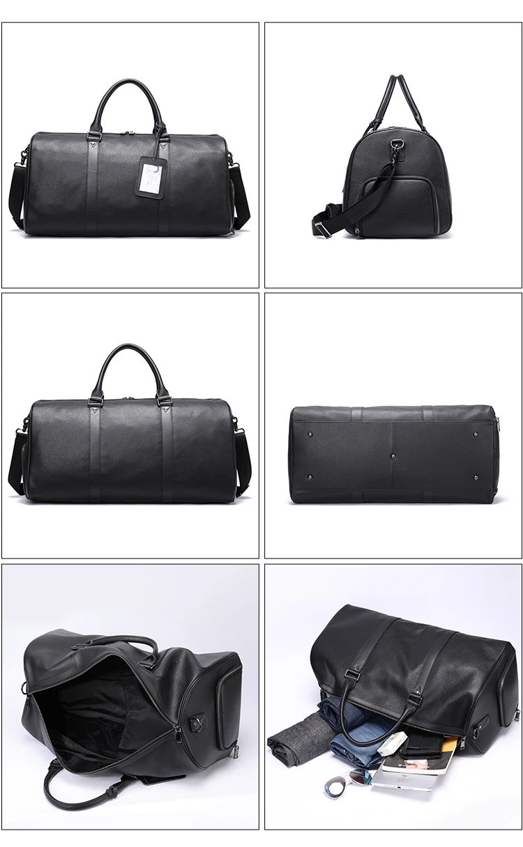 Design Leather Duffle Bag Brown Travel Bag - 7