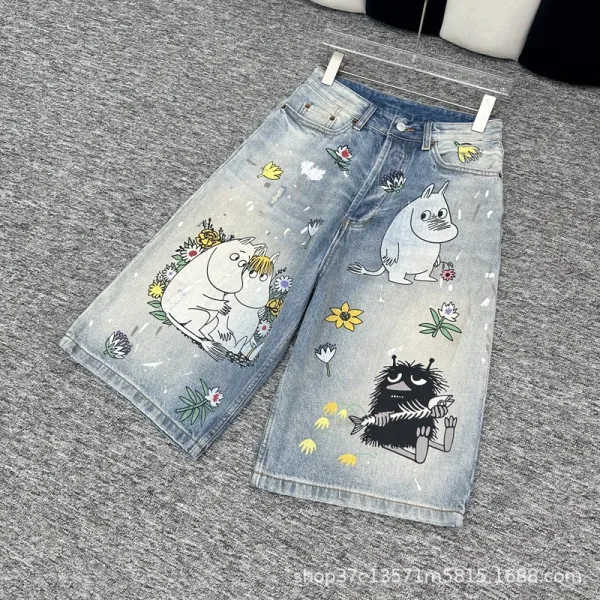 Moomin x Design Denim Shorts Multicolor Jeans - 9