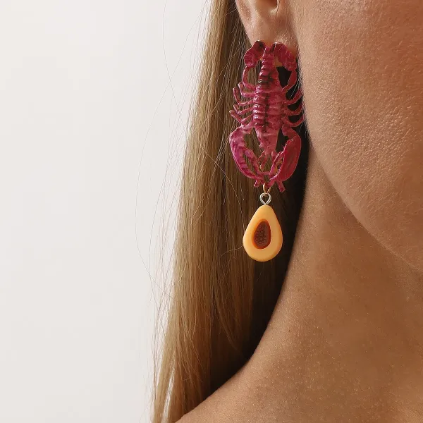Design Fish Charm Drop Earrings Gold Silver Multicolor Jewelry - 19