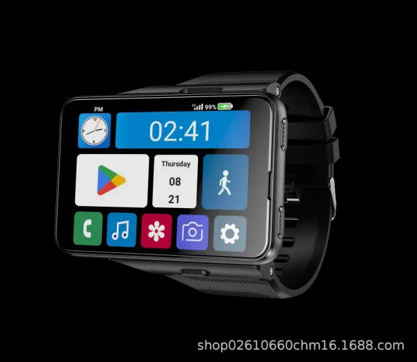Design Smartwatch with Android Interface Black Smartwatch Smartwatches - 1