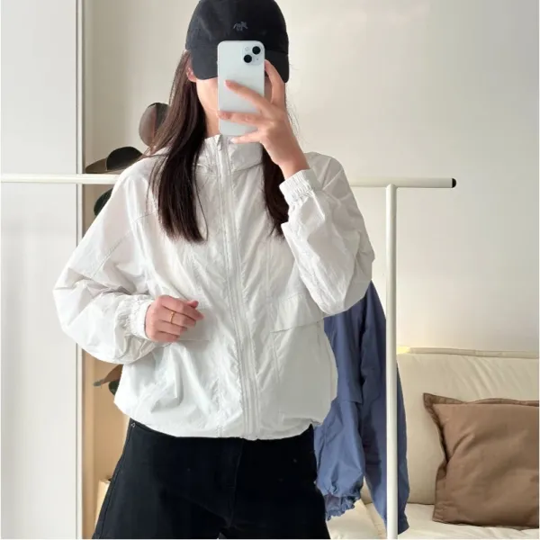 Design Lightweight Sheer Windbreaker White Jacket Outerwear.windbreaker - 20