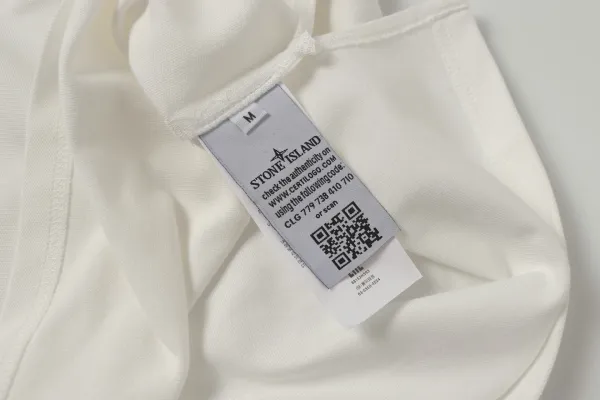 Stone Island Logo Patch Polo White Polo Shirt - 9