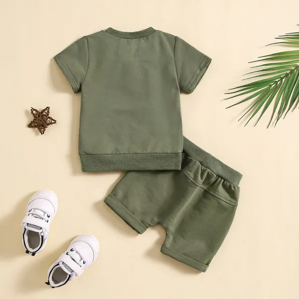 Design Beige Pocket Front Top and Drawstring Shorts Set - 15