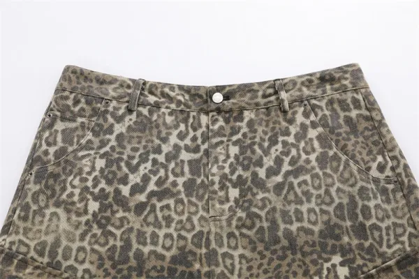 New Balance 990v6 Beige Leopard Cargo Shorts Set - 14