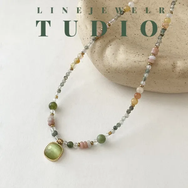 Design LINE Multicolor Gemstone Bead Bracelet Jewelry - 2