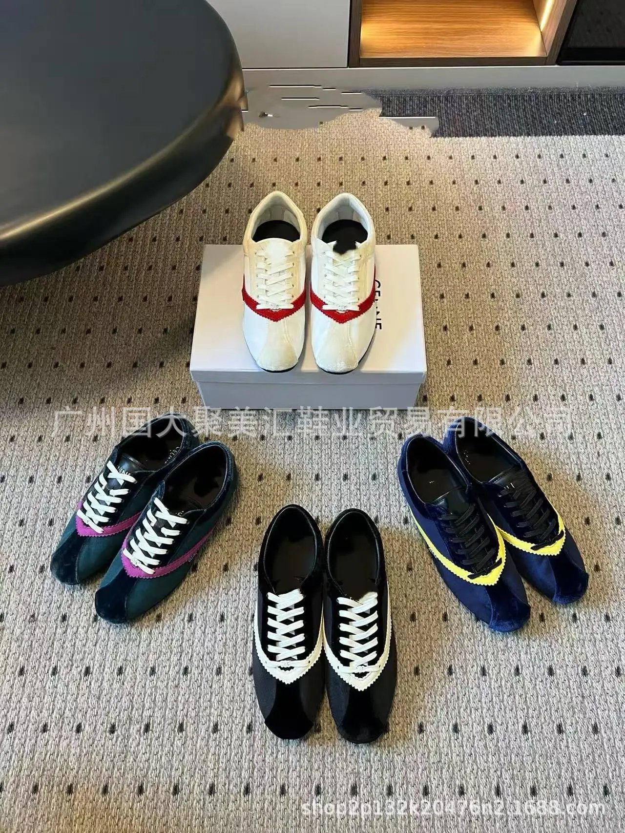 Celine Triomphe Sneakers Black and White Canvas Sneakers - 4