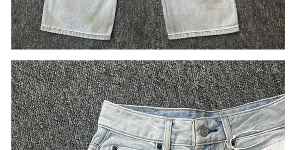 Design Wide-Leg Distressed Light Wash Jeans - 11