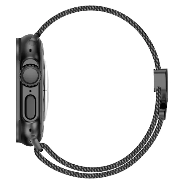 Apple Milanese Loop Watch Band Black and Silver Smartwatch Strap Smartwatches - 18