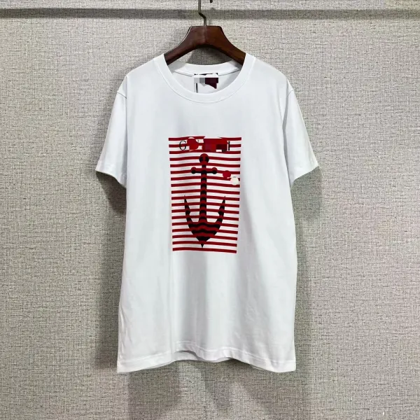Gucci Anchor Stripe Print White T-Shirt - 4