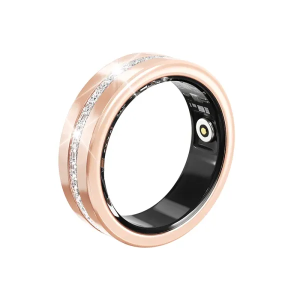 Design Smart Ring with Crystal Accents Rose Gold Smart Ring Jewelry - 23
