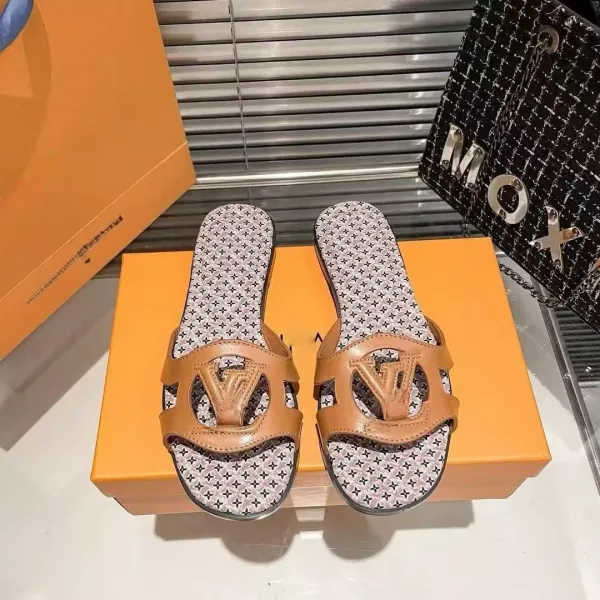 Louis Vuitton Pool Slide Blue Monogram Canvas Slippers - 6