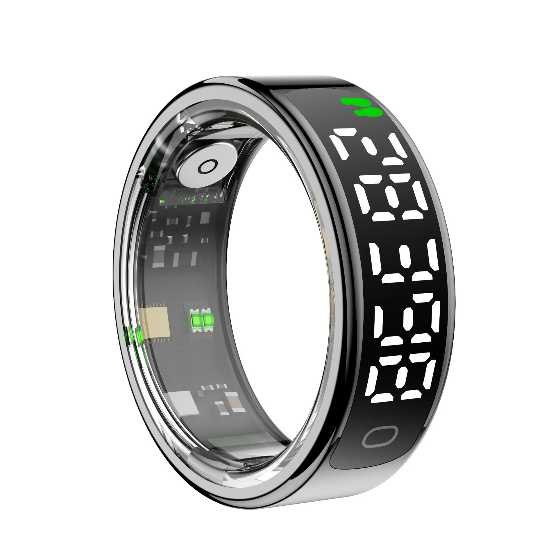 Smart Ring Digital Display Black Tech Wearable