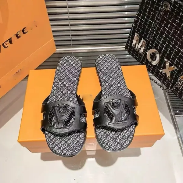 Louis Vuitton Pool Slide Blue Monogram Canvas Slippers - 9
