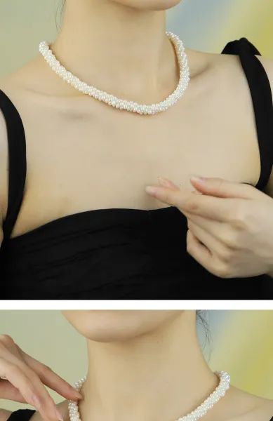 Design Handcrafted Baroque Pearl Braided Bracelet in Rose Gold Tone Jewelry - 9