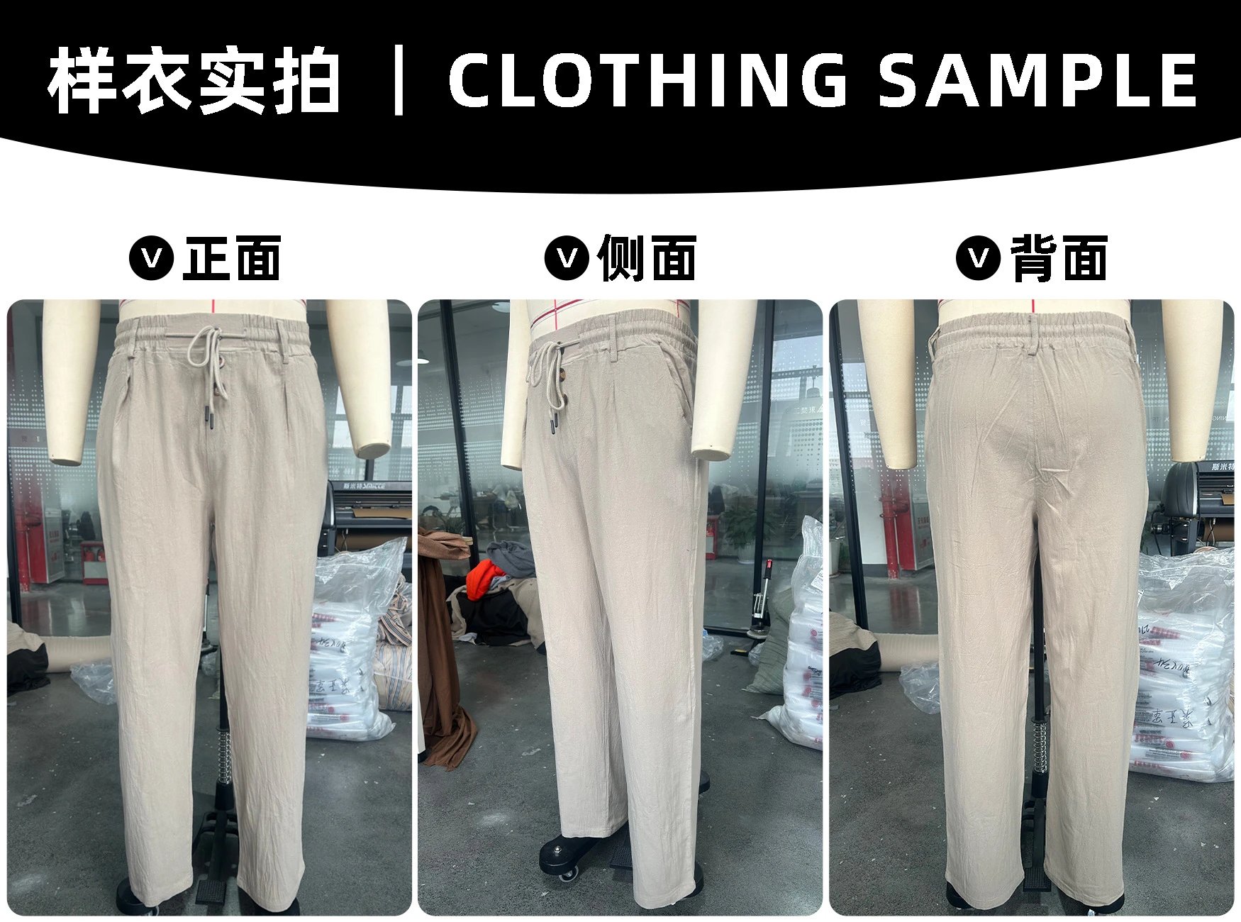 Design Wide-Leg Linen-Blend Trousers Black Pants - 6