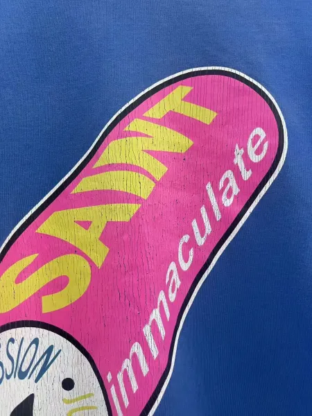 Design Saint Immaculate Graphic Long-Sleeve T-Shirt Blue - 7