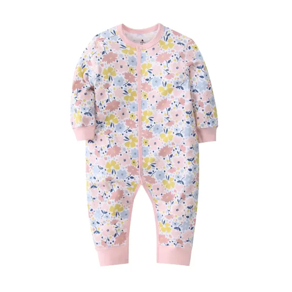 Design Striped Ribbed Footed Romper Brown and White Sleepwear - 13