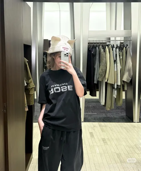 Bose T-Shirt and Sweatpants Set Black Streetwear Casual Set - 11