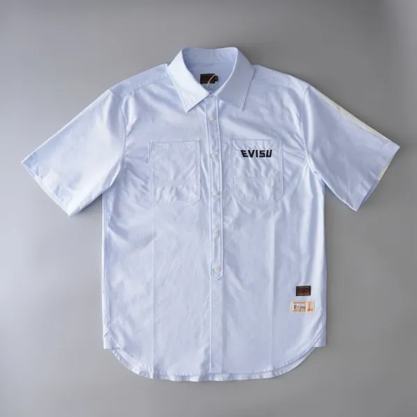 Off-White V-Logo Short-Sleeve Shirt Light Blue - 3
