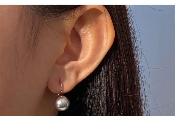 Design Pearl Drop Earrings Gray 10mm Jewelry - 17