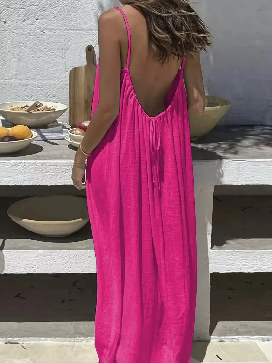 Design Backless Tie-Waist Mint Green Maxi Dress - 7