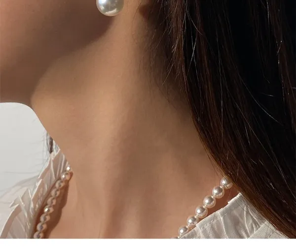 Design Pearl Drop Earrings Gray 10mm Jewelry - 20