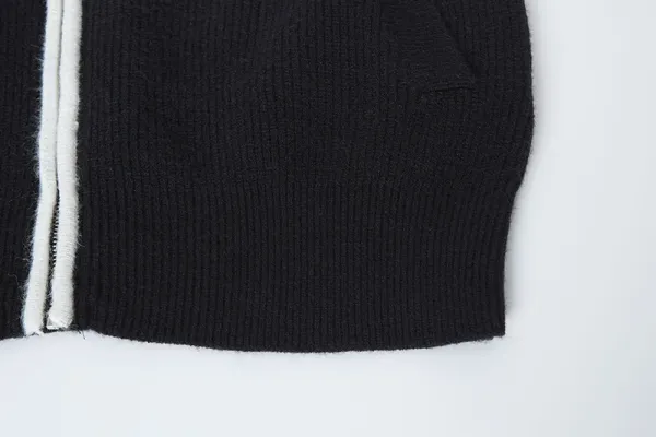 Stone Island Knit Cardigan Black with White Trim Outerwear.cardigan - 14