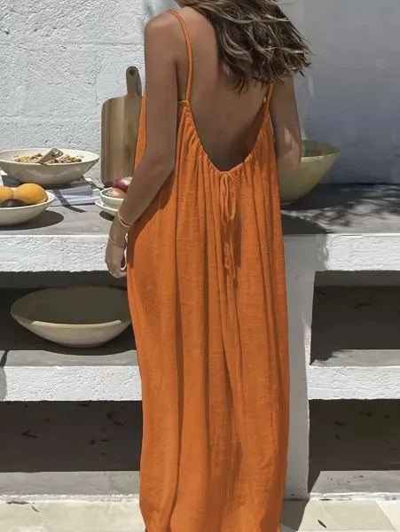 Design Backless Tie-Waist Mint Green Maxi Dress - 10