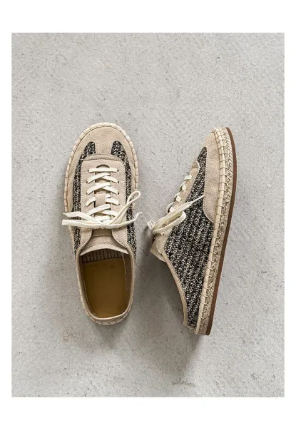 Design Espadrille Mule Sneaker Beige Casual Shoes - 11