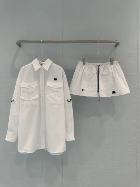 Design Utility Shirt and Shorts Set White - 3