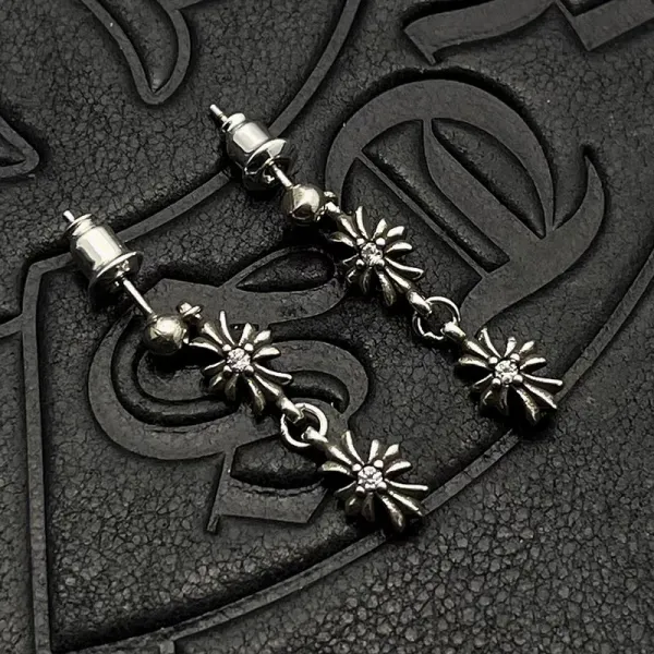 Chrome Hearts Maltese Cross Stud Earrings Gold - 7