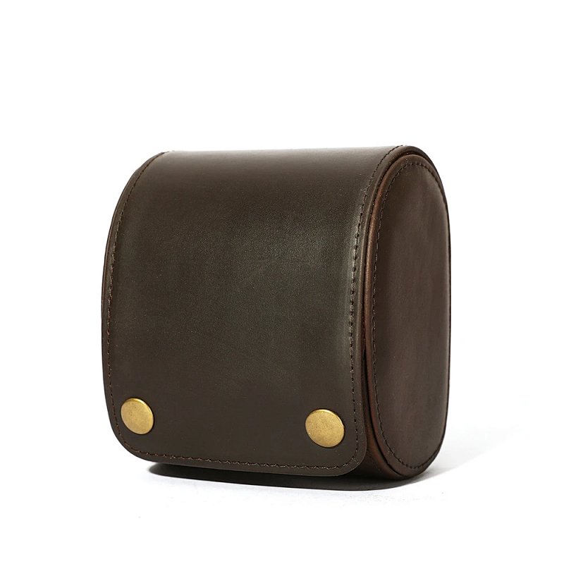 Roll-Up Leather Case Brown Accessories Clutches