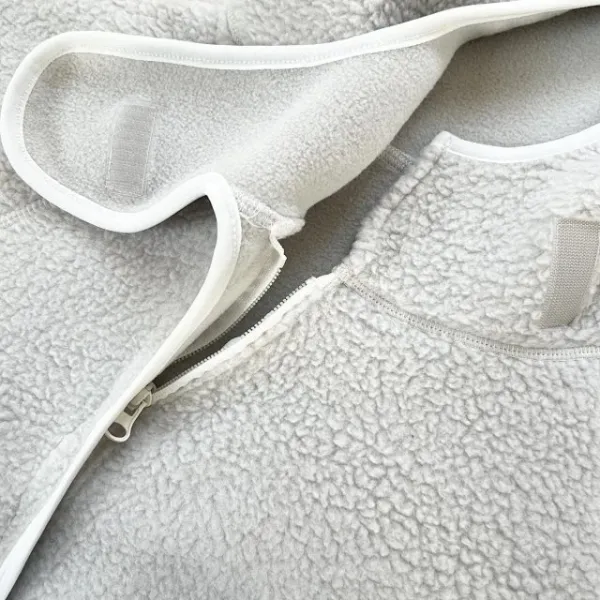 Design Fleece Cropped Hoodie White - 15