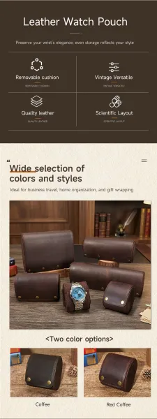 Design Leather Roll-Up Case Brown Accessory Wallets - 4