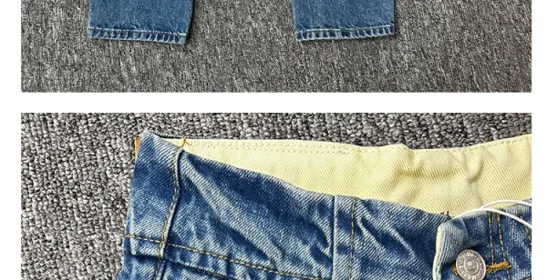 Design High-Waisted Distressed Button-Fly Jeans Blue - 11
