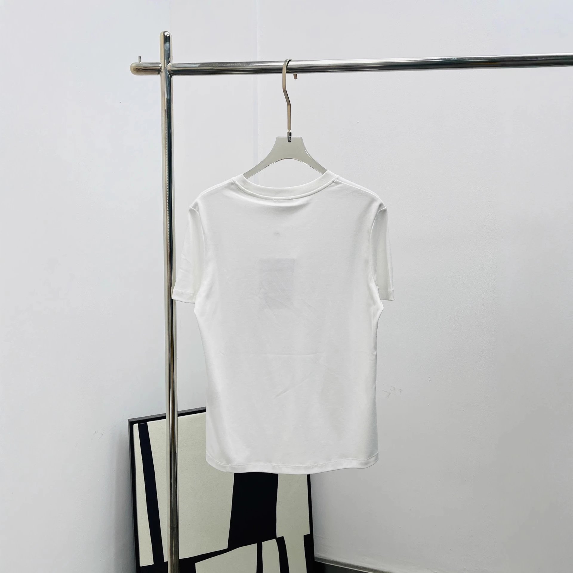 Chanel CC Logo Embellished Navy T-Shirt - 5