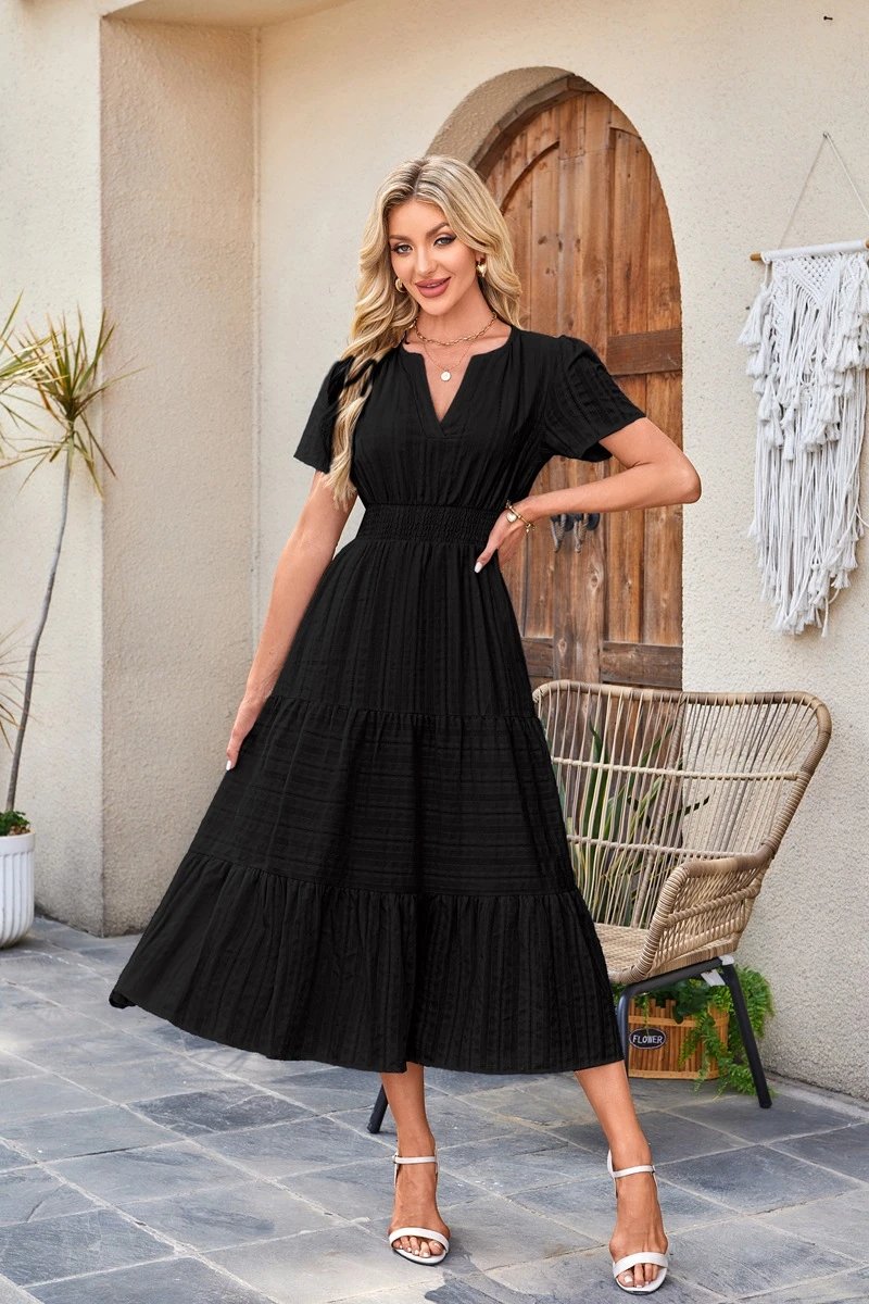 Design Tiered Ruffle Midi Dress Pink - 10