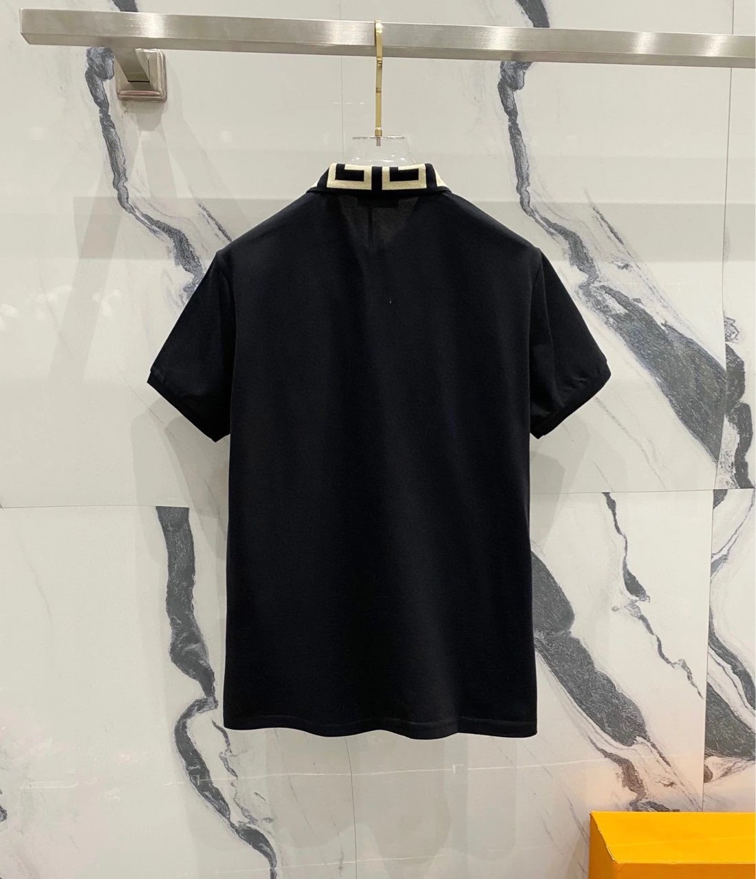 Versace Medusa Embroidered Polo White and Black Polo Shirt - 3
