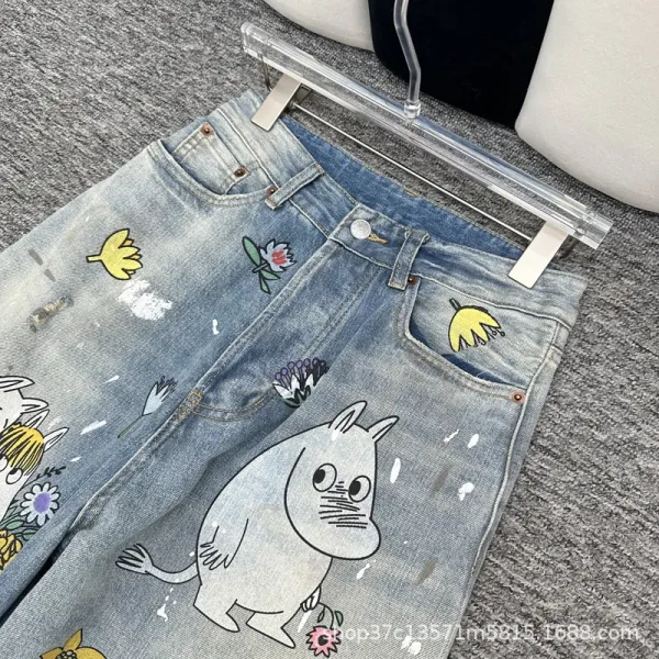 Moomin x Design Denim Shorts Multicolor Jeans - 5