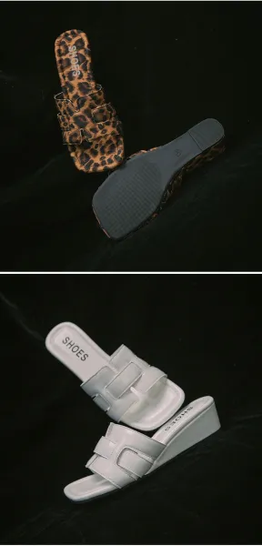 Design H-Strap Mule White Sandals Slippers - 16